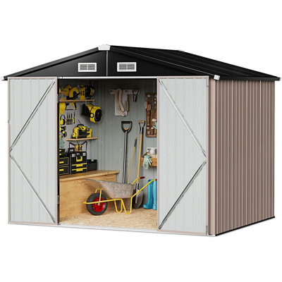 Door Lock 6 ft. W x 3 ft. 5 in. D Metal Traditional Storage Shed