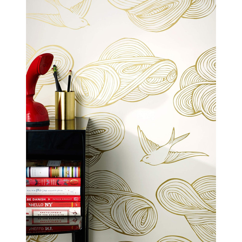 Daydream Wallpaper | Black / Traditional / Roll - 27" x 30', Gold