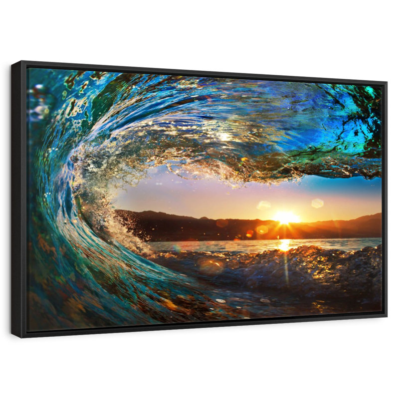 Gillard Ocean Wave, H 13 po x l 19 po, Cadre flottant noir