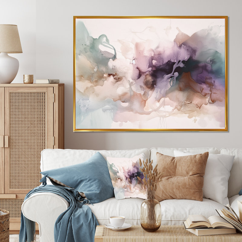 «Brown Abstract Delicate Marble III», reproduction d'art sur toile encadrée, H 30 po x l 40 po x P 1,5 po