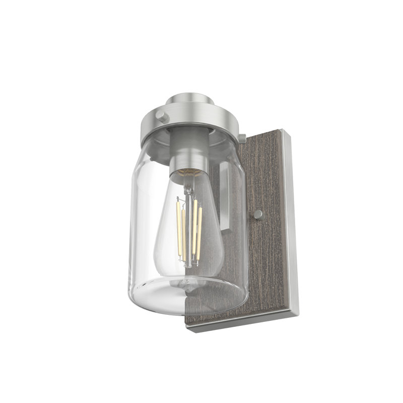 Devon Park Aluminum Metal Armed Wall Sconce, Brushed Nickel