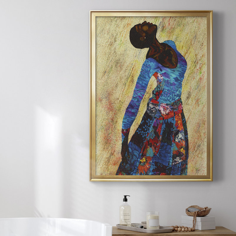 " Woman Strong IV " Painting Print, 42.5" H x 30.5" W, Gold