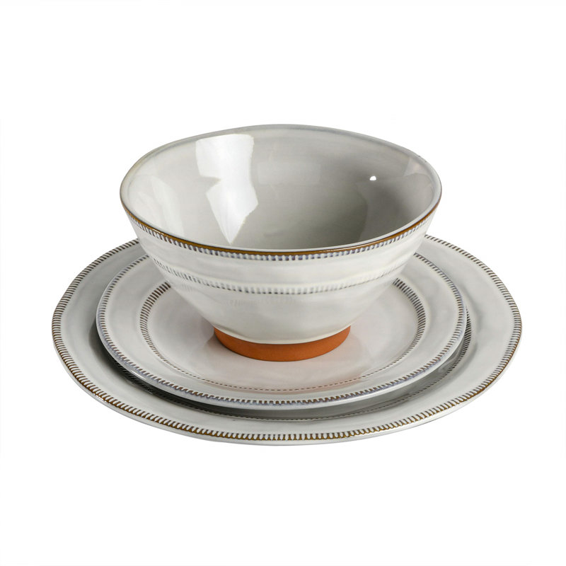 Stoneware Dinnerware Set 12 Piece - Service for 4, White