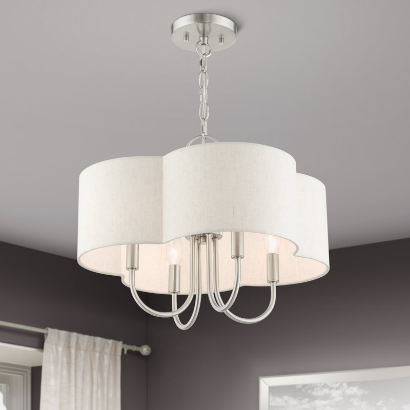 Lustre géométrique à 4 lumières Swarthout, Nickel brossé
