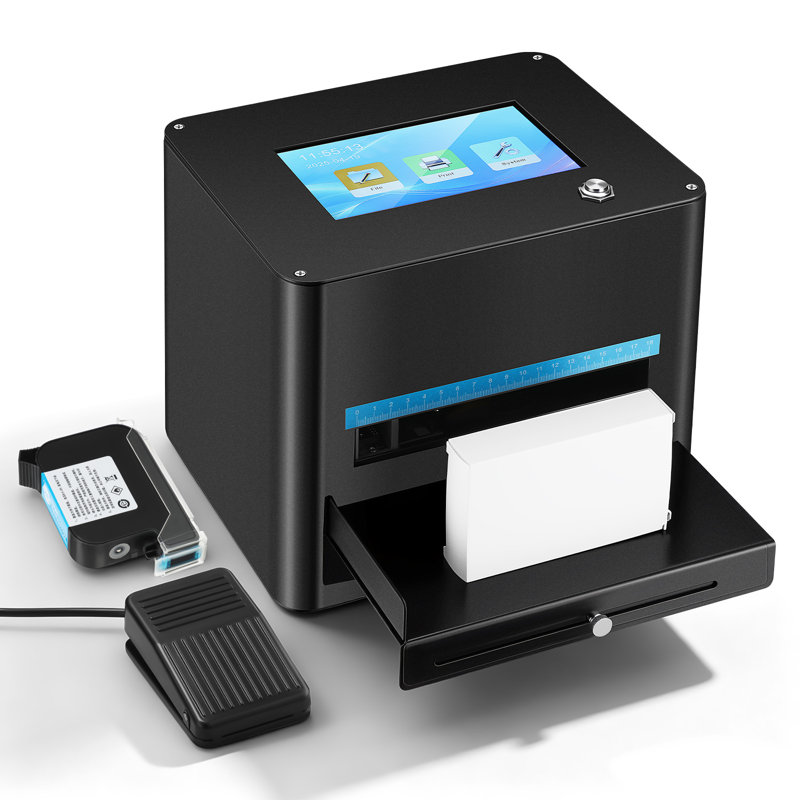 Machine à coder à jet d'encre WITSHOCK avec écran tactile de 7 po, imprimante de code de lot de 0,08 à 0,5 po avec cartouche d'encre noire de 42 ml pour les dates d'expiration, logo, code à barres, code de qr, numéro de lot, étiquette, imprimante de date pour divers matériaux