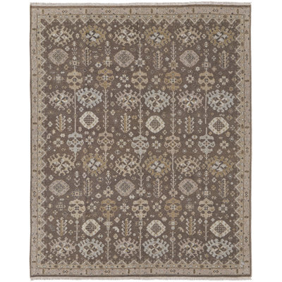 Corbitt Wool Oriental Area Rug in Brown