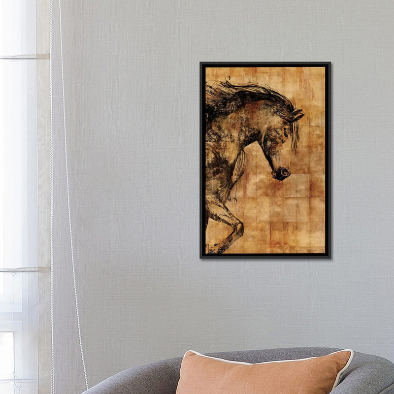 «Stallion II» par PI Studio - reproduction sur toile tendue, Toile avec cadre noir, Pas de tapis