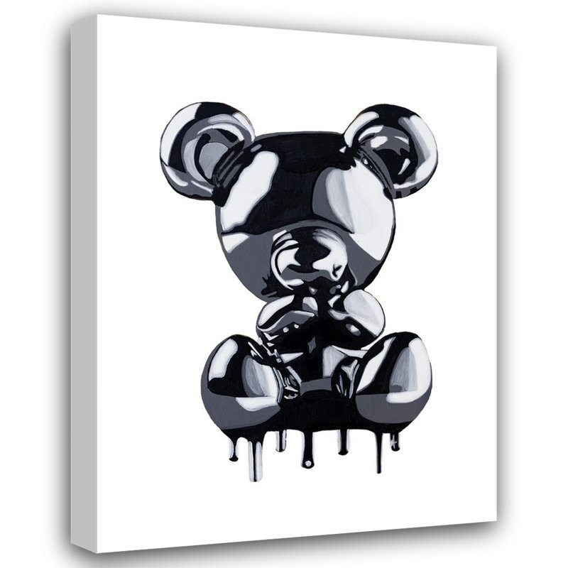 «Drippy Bear 13» par Pratisha Muir - reproduction d'art sur toile tendue, H 18 po x l 15 po x P 1,5 po