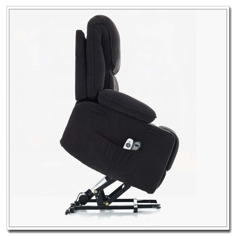 Fauteuil inclinable à télécommande chauffant et chauffant, Noir