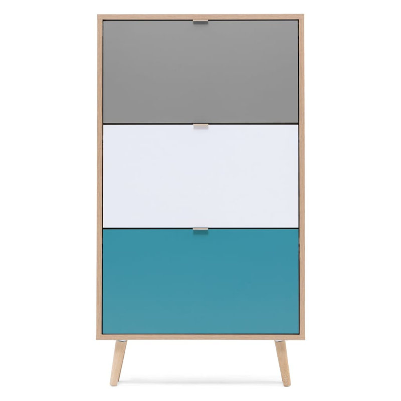 Finori Shoe Cabinet Sonoma Oak/Tricolour