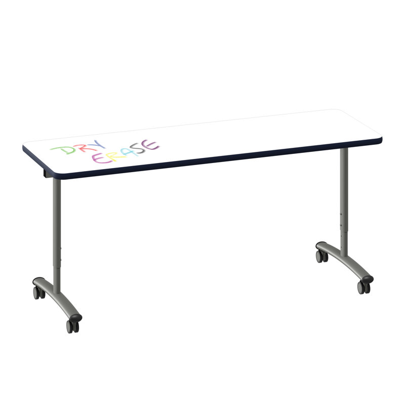 Table rabattable Premium Premium, H 38 po x L 72 po x l 24 po, Blanc / Bleu marine