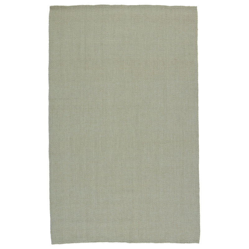 Cottage Natural Solid Green Area Rug (4'X6'), Rectangle 4' x 6'