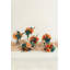Ensemble de centre de table floral prêt à l'emploi Ling's Moment Mini, coloris bleu sarcelle foncé et orange brûlé-134044735