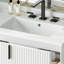 Meuble-lavabo blanc de 30 po avec lavabo en céramique, glissières de tiroir à fermeture en douceur, extérieur cannelé et tiroirs à pleine extension pour une conception efficace du rangement, système divisé intelligent à deux niveaux, optimal-169943276
