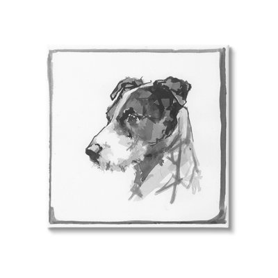 "Gray Dog Portrait" par Cartissi sur toile