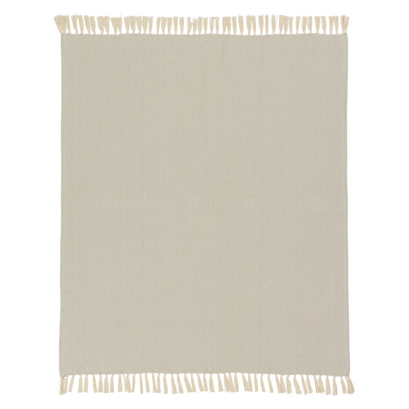 Seabreeze Hand Woven Throw Blanket, Gray/Cream