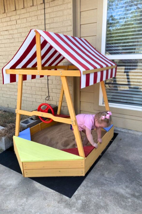 Wooden Novelty Boat Sandbox