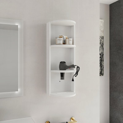 12" Bathroom Wall-Mounted Storage Rack, Float Mounting Design