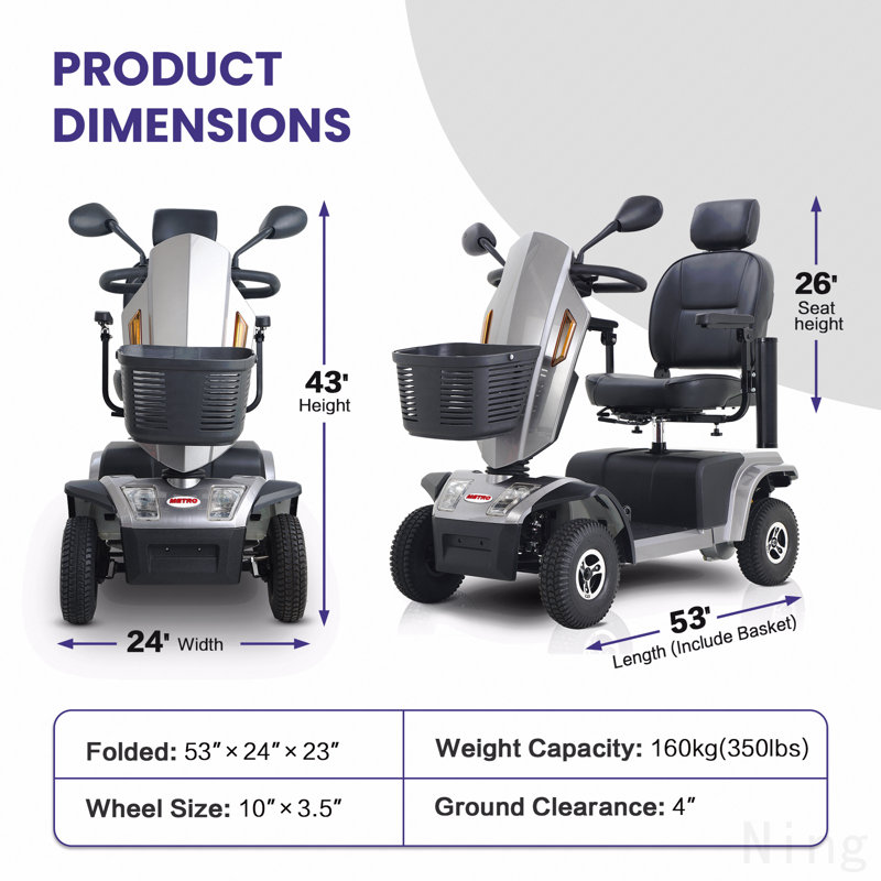 S500-Gris Scooter de mobilité robuste