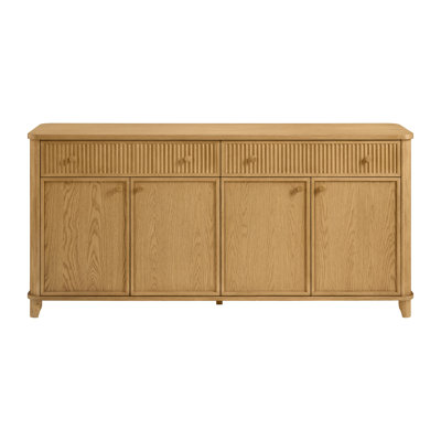 Kennedy 74" Solid Wood Sideboard Buffet In Natural Oak