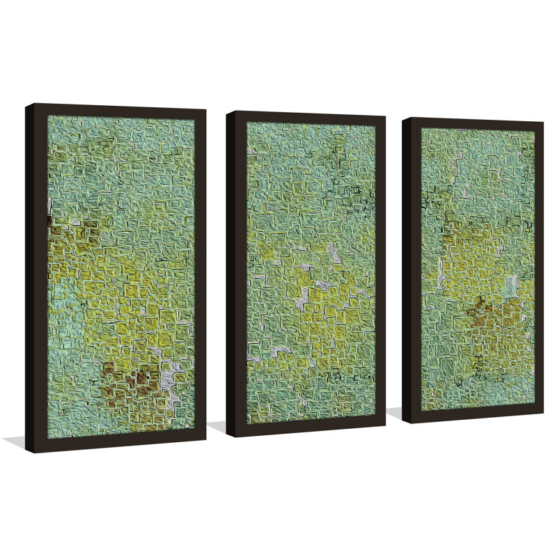 « connections gr asolo », ensemble de 3 reproductions d’art encadrées, L 40,5 po x H 25,5 po x P 1 po, Cadre espresso