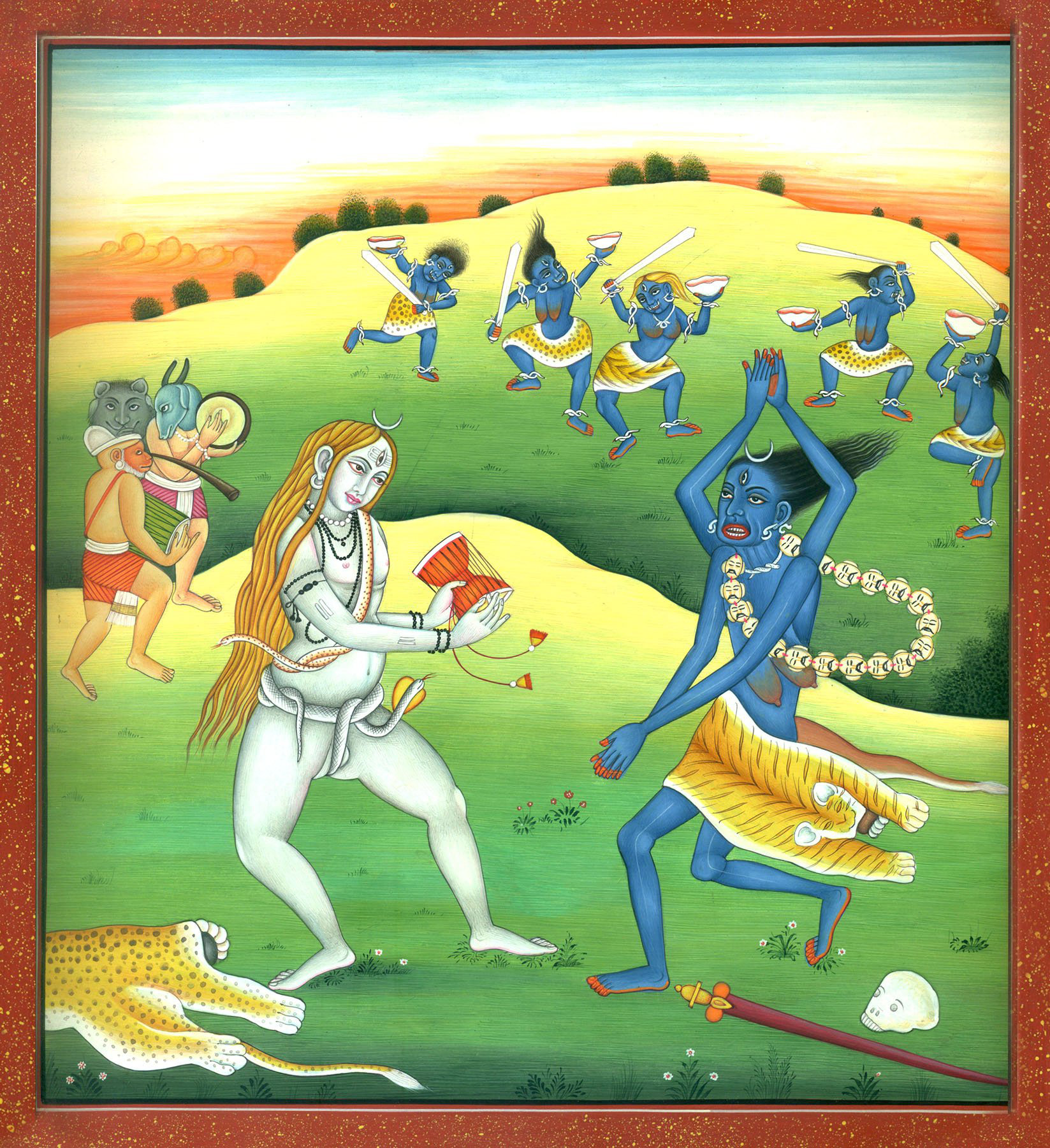 Exotic India Goddess Kali Dancing With The Tune Of Lord Shiva'S Damaru |  Watercolor Painting On Paper | Wayfair, image size:1647x1800