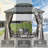 8' X 10' Hardtop Gazebo Permanent Metal Gazebo With Galvanized Steel Double Roof, Curtains And Netting For Party, Wedding, Outdoor Dining, Patio, Backyard-123313112-123313105