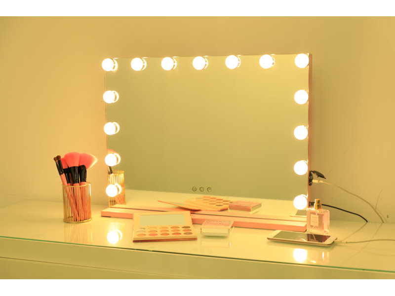 Steel Rectangle Mirror, Rose