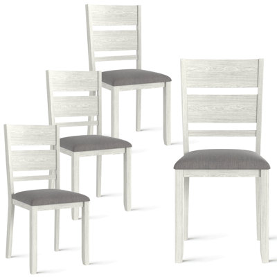 Wood Dining Chairs Armless Kitchen Chairs With Solid Rubber Wood Legs, Upholstered Kitchen Seat Farmhouse Back Dining Room Chairs