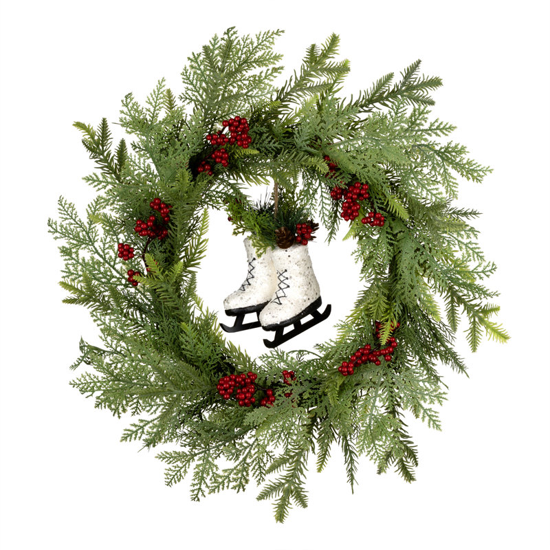 22in. Winter Skates Wreath