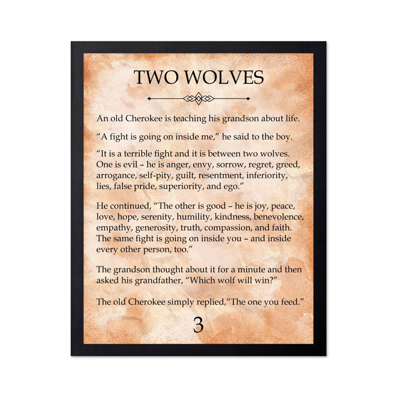 Deux loups, Sans cadre, Affiche, H 24 po x l 32 po