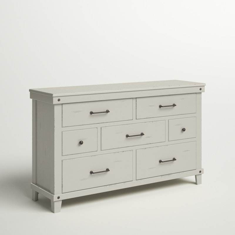 Commode 7 tiroirs Baguenaudiant, Blanc antique
