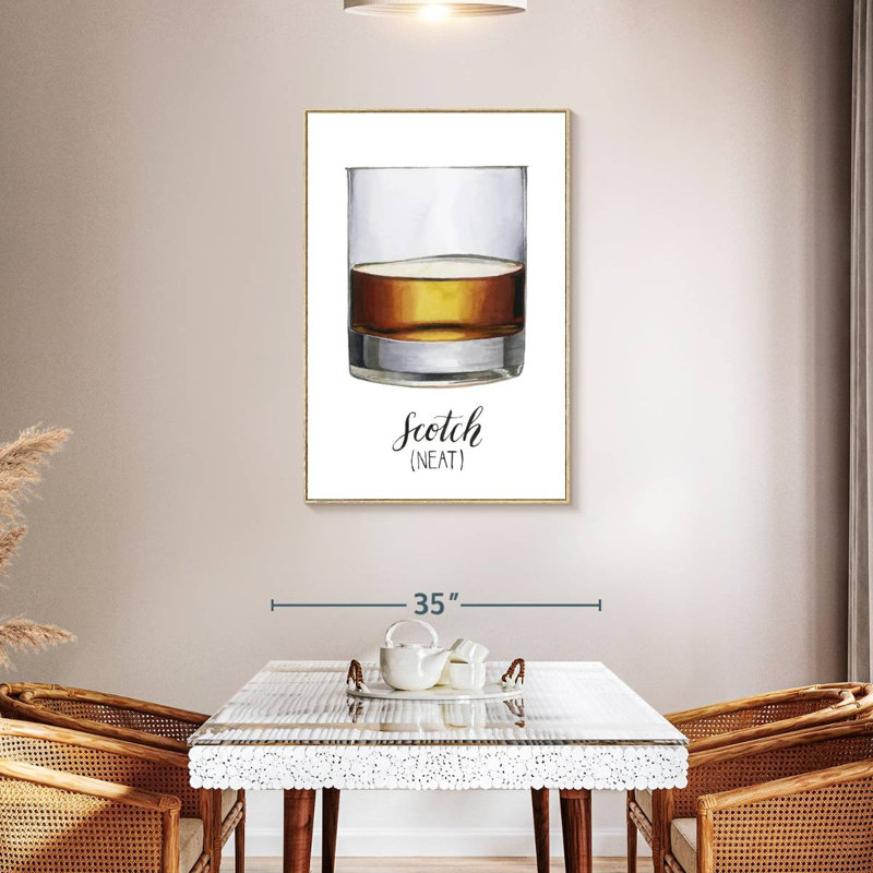 Classic Happy Hour I, Floating Frame Natural Wood, 29" x 43"