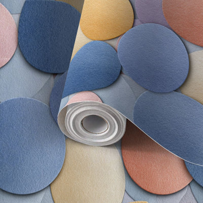 Papier de contact à peler et coller avec papier à motif géométrique rétro pastel à motif géométrique sans soudure autocollant et amovible 24 po x 118 po (60 x 300 cm)