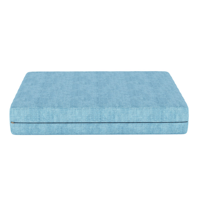 Ottoman Outdoor Patio Cushion With Sunbrella Fabric, Cast Horizon Sunbrella® Plainweave