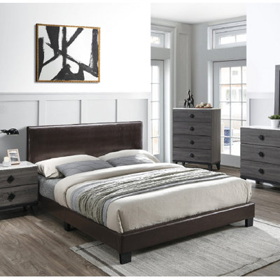 Chenevert Vegan Leather Platform Bed