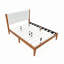 Structure de lit plateforme Mid-Century moderne avec tête de lit tapissier, support de lattes en bois massif, aucun sommier requis, assemblage facile, pleine grandeur, brun-129932400-129932402