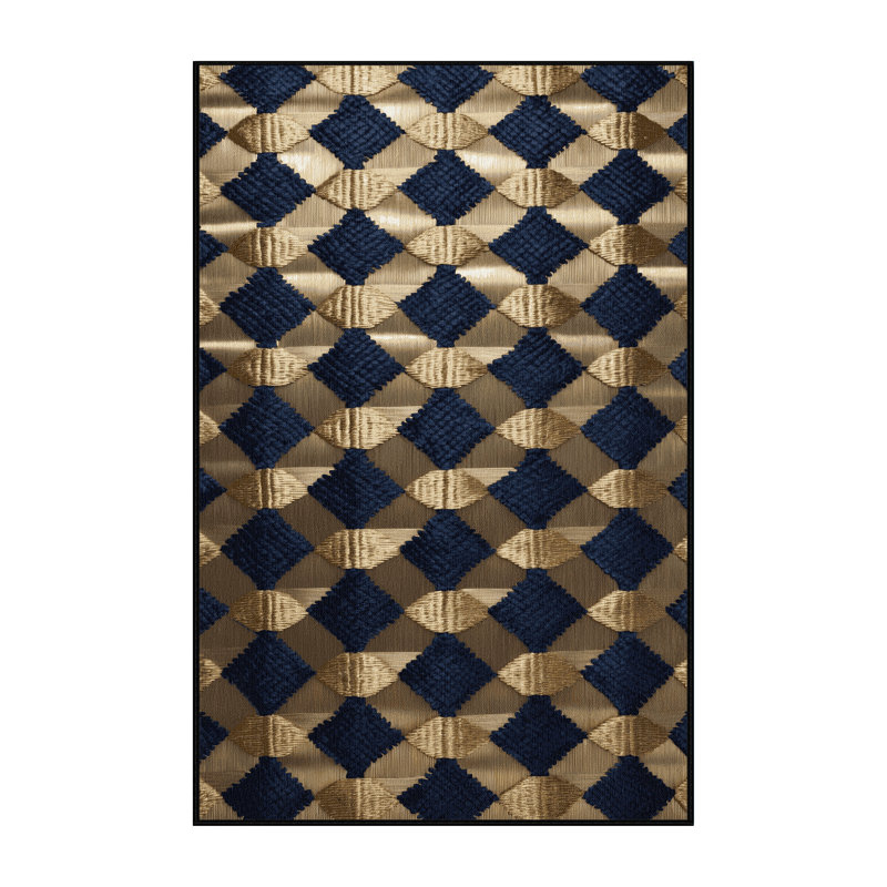 Tapis gris à carreaux lavable à la machine, Rectangle 5 pi x 8 pi