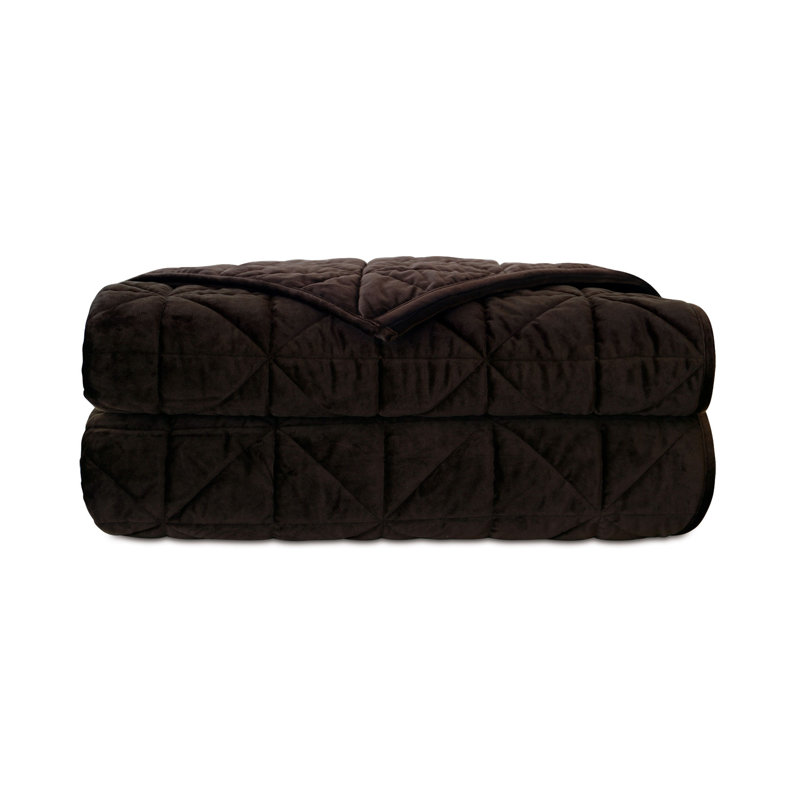 Nova Velvet Coverlet, Twin Coverlet, Cocoa