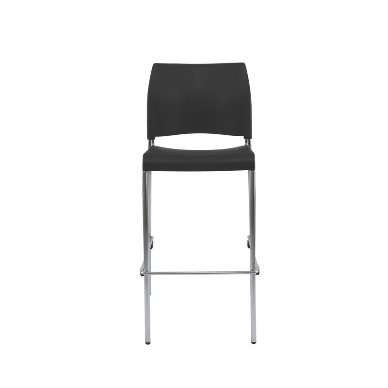 Jody Plastic Stack Stool, Charcoal, Bar Stool (30" Seat Height)