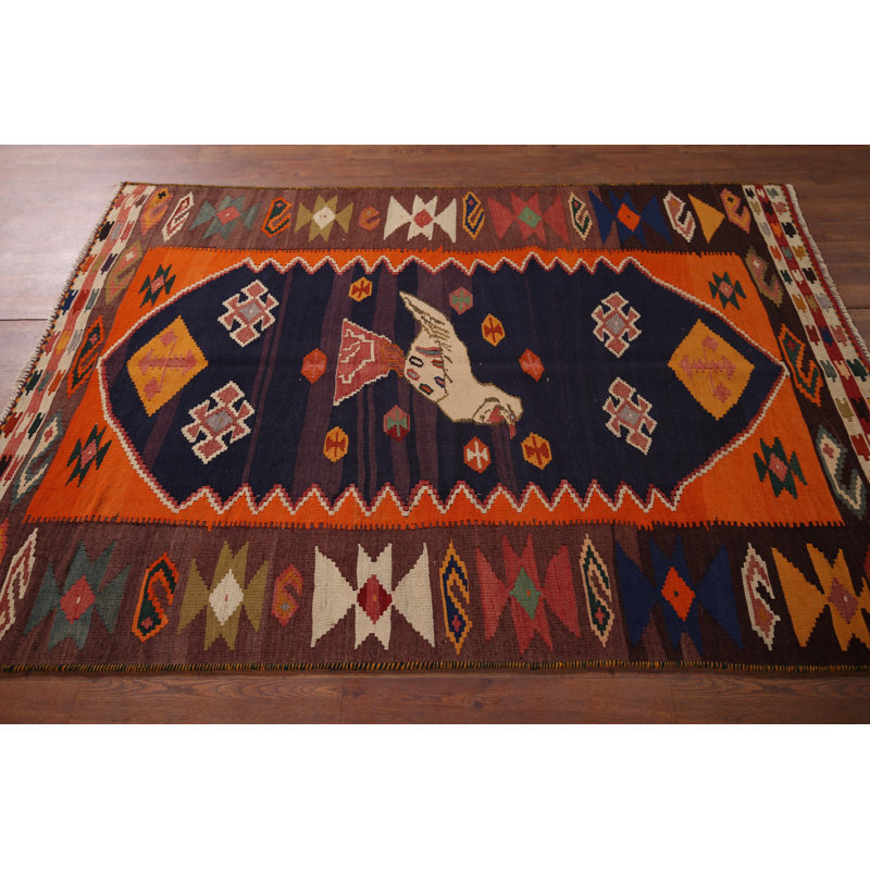 Tapis kilim à teinture végétale 5 x 6