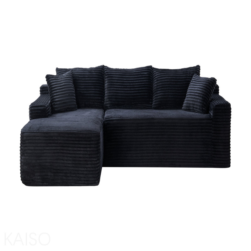 Canapé modulaire 106,3 po Cloud, Orienté à droite, Noir