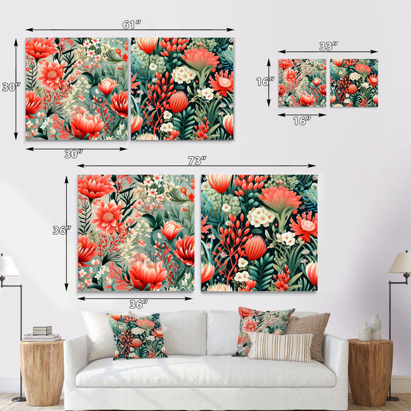 Natalina - Ensemble de 2 verres muraux en acrylique tropical bord de mer, H 16 po x l 33 po
