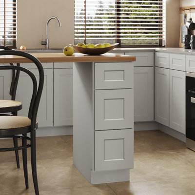 HOMEIBRO Cozy Design 12 W x 24 D x 34.5 H Ready-to-Assemble Plywood Shaker Standard Base Cabinet in Shaker Dove