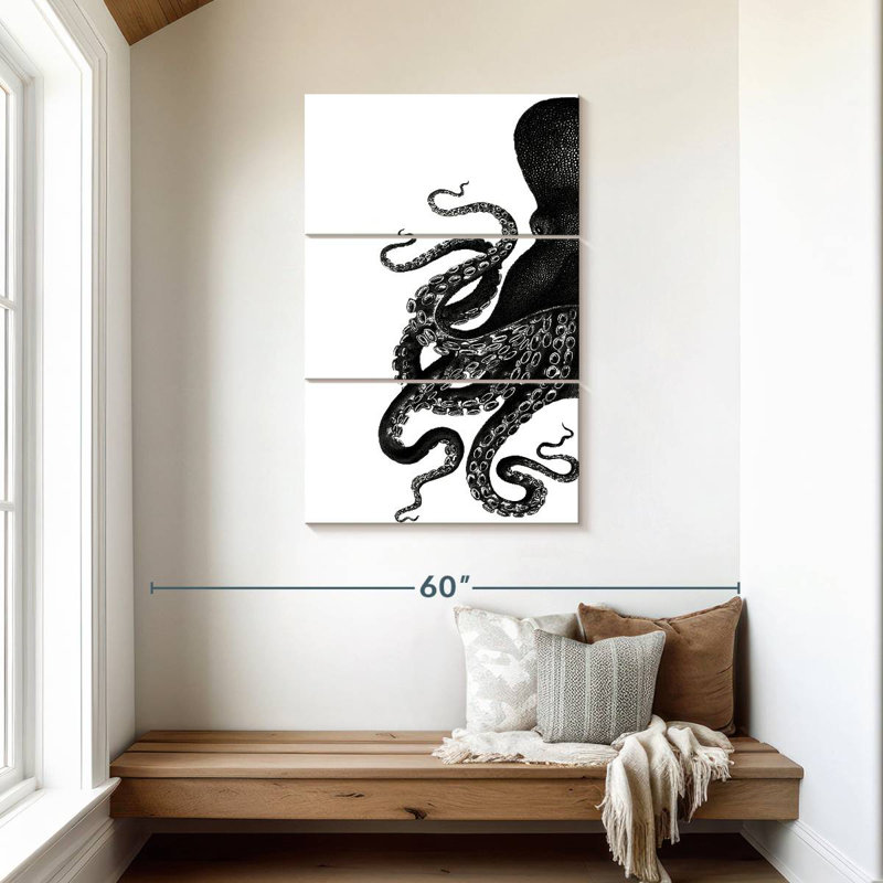 Pieuvre Brampt noir et blanc I