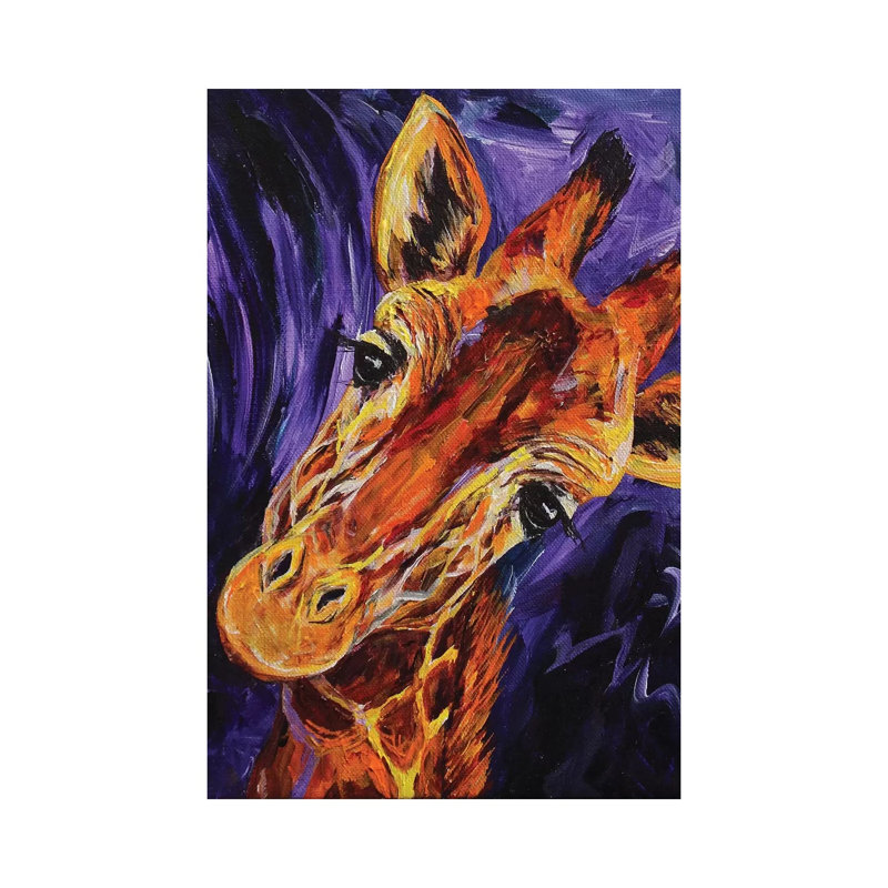 Giraffe by Lindsey Dahl - Wrapped Canvas Painting, 20.32 cm H x 30.48 cm W