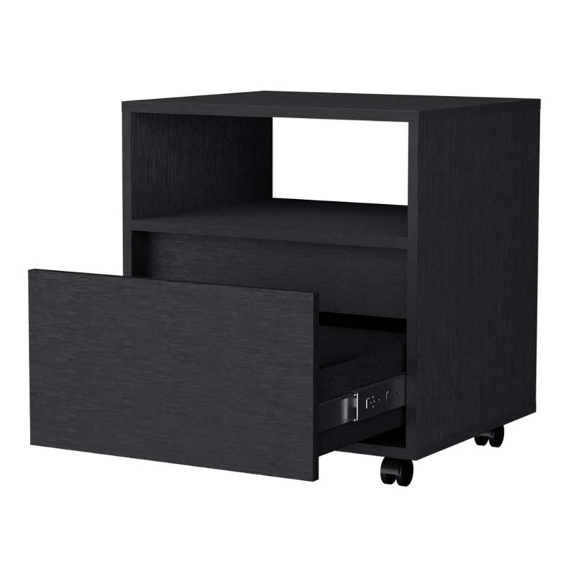 1-Drawer Nightstand, Black