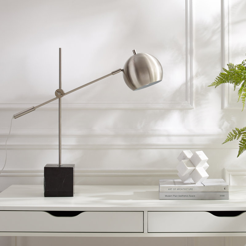 Lampe de bureau en métal Grabriela, Gris, Noir