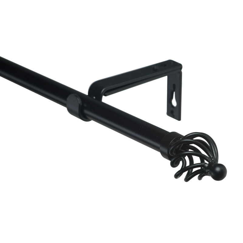 Tringle à rideaux simple réglable Gengler, Noir, H 2 po x L 84 po x P 4,5 po