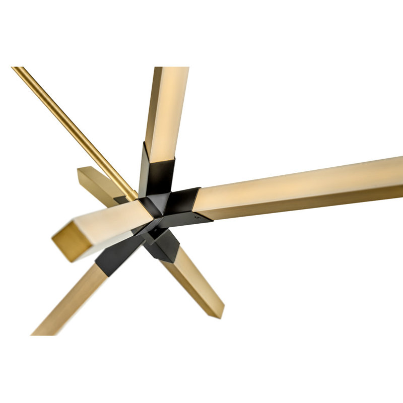 Rae 39" Integrated LED Hanging Linear Pendant Light, Lacquered Brass